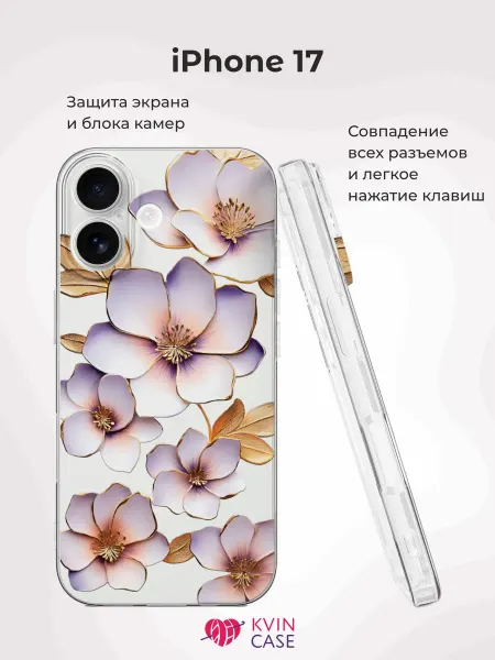 KVIN CASE Чехол на iPhone 17 с принтом Сакура