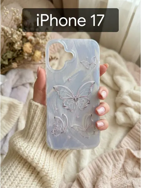 Good Luck Clover Чехол на iphone 17 с Бабочками