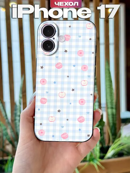 PBl store Чехол на iPhone 17 с принтом в клеточку