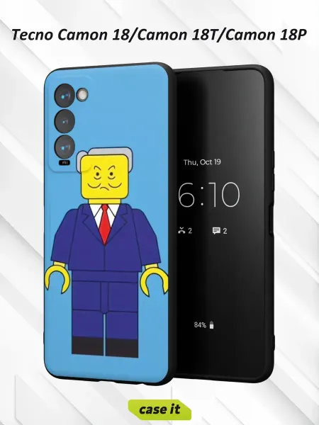 Case it Чехол на Tecno Camon 18с принтом Лего