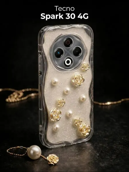РИНОФОН Чехол с розами и жемчугом на Tecno Spark 30 4G