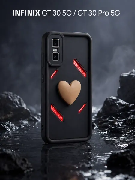 URBAZZA Чехол на Infinix GT 30 5G, GT 30 Pro 5G с объёмным сердцем