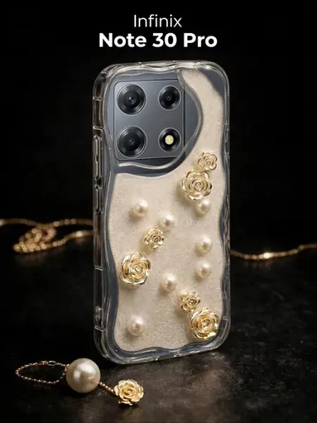 РИНОФОН Чехол с розами и жемчугом на Infinix Note 30 Pro