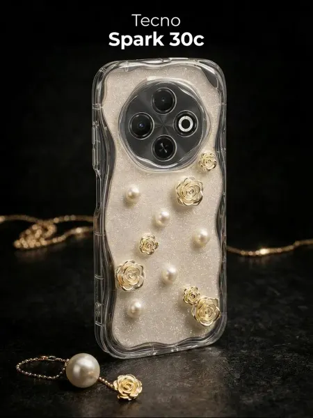 РИНОФОН Чехол с розами и жемчугом на Tecno Spark 30c