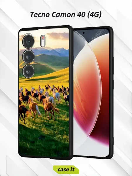Case it Чехол на Tecno Camon 40 4Gс принтом Лошади