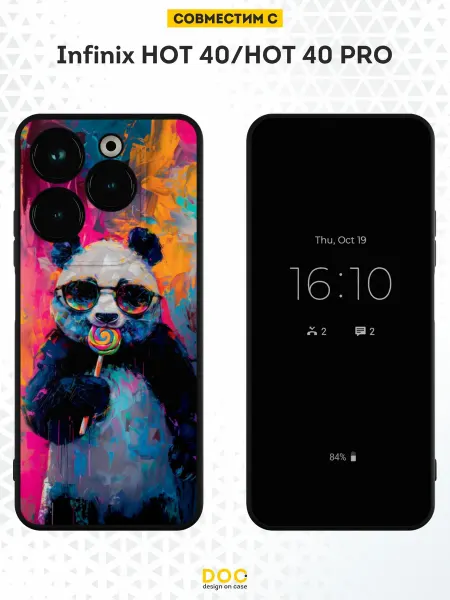 DesignOnCase Чехол на Infinix HOT 40 HOT 40 PRO с принтом Панда
