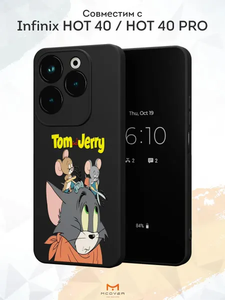 Мобилиус Чехол на Infinix HOT 40 HOT 40 PRO с принтом Том и Джерри