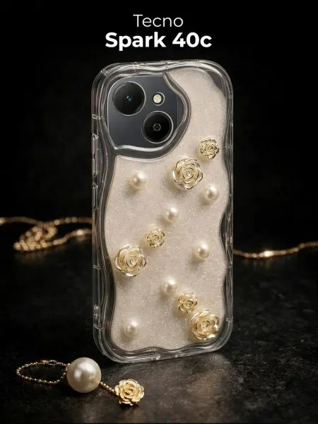 РИНОФОН Чехол с розами и жемчугом на Tecno Spark 40c