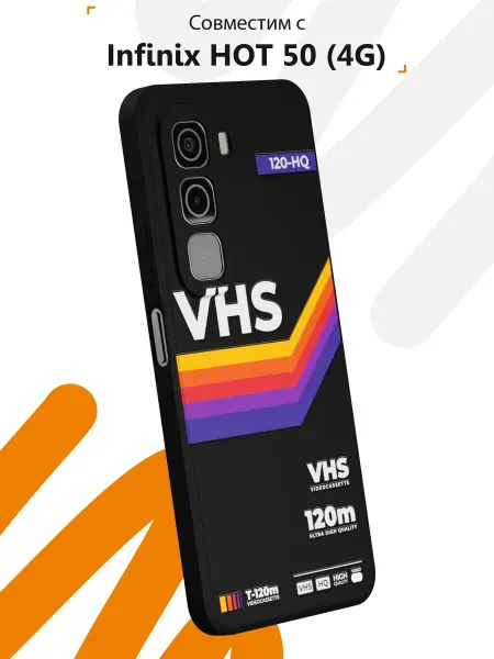 Мобилиус Чехол на Infinix HOT 50 (4G) с принтом VHS