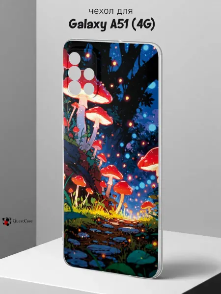 QuestCase Чехол на Samsung A51 4G с принтом Грибы