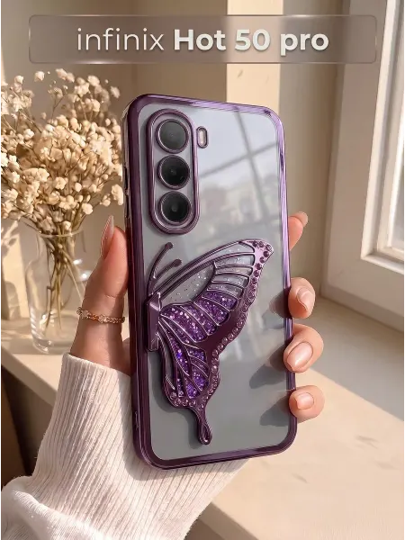 РИНОФОН Чехол с бабочкой на Infinix Hot 50 Pro