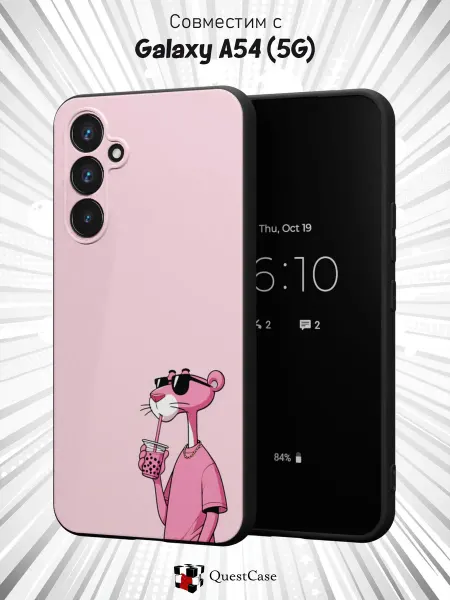 QuestCase Чехол на Samsung A54 5G с принтом Розовая Пантера