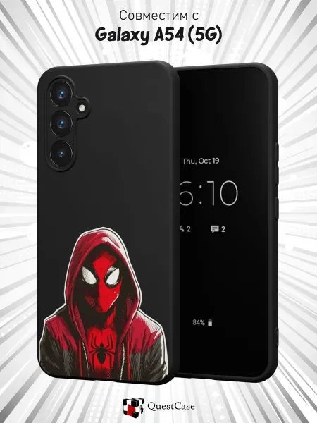 QuestCase Чехол на Samsung A54 5G с принтом Человек-паук