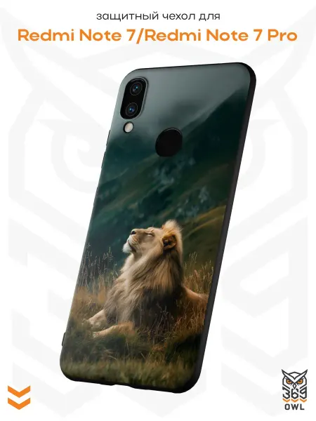 OWL369 Чехол на Xiaomi Redmi Note 7 с принтом Лев