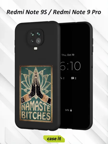 Case it Чехол на Redmi Note 9S и 9 Proс принтом Namaste