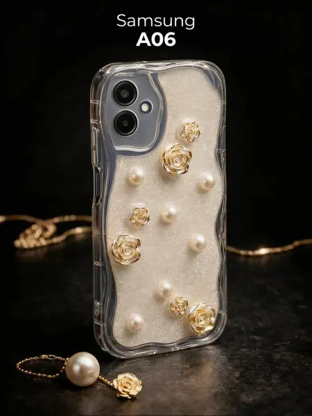 РИНОФОН Чехол с розами и жемчугом на Samsung Galaxy A06