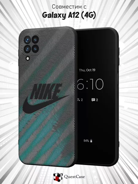 QuestCase Чехол на Samsung A12 с принтом Найк