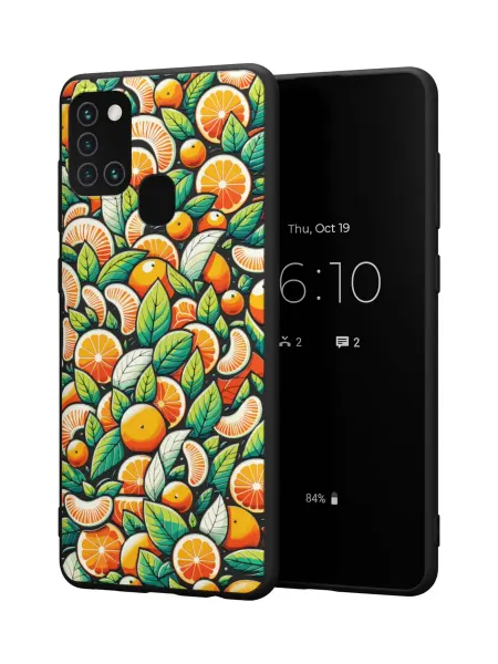 QuestCase Чехол на Samsung A21S с принтом Мандарины