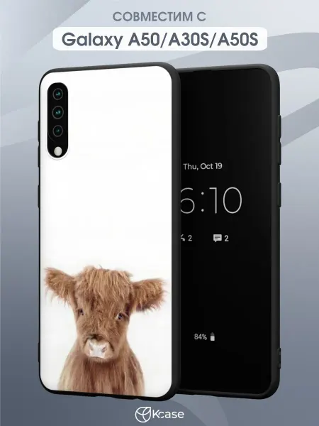 Kcase Чехол на Samsung A50 A30S A50S с принтом Бычок