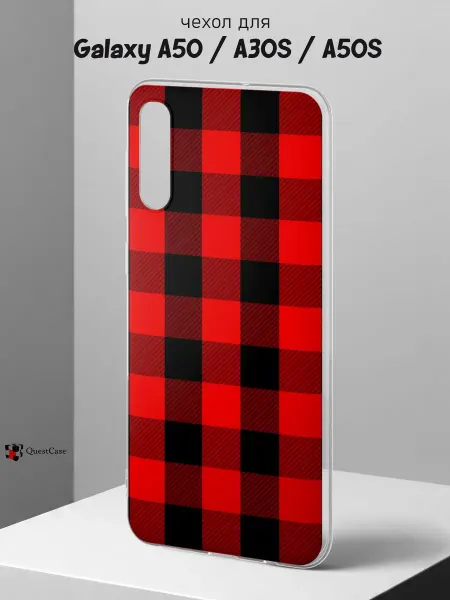 QuestCase Чехол на Samsung A50 A30S A50S с принтом Клетка