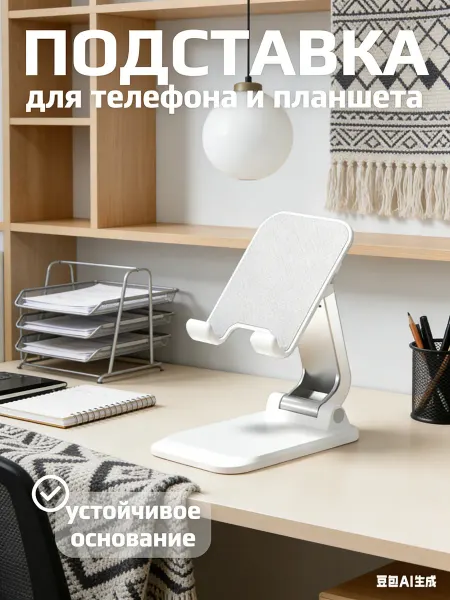 Baseus Настольный держатель для смартфона Foldable, серый