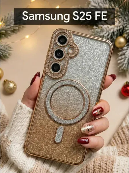 Red Cat Чехол на Samsung Galaxy S25 c magsafe со стразами