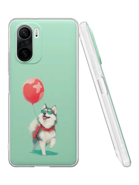 QuestCase Чехол на Xiaomi Poco F3 с принтом Хаски