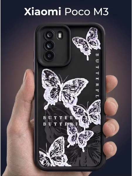 URBAZZA Чехол на Xiaomi Poco M3 с бортиками и рисунком