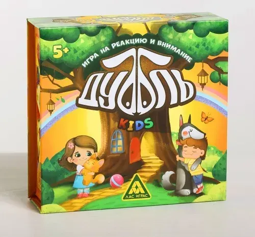Дуббль, Kids, Настольная игра, в подарочной коробке на магнитах, 55 карт