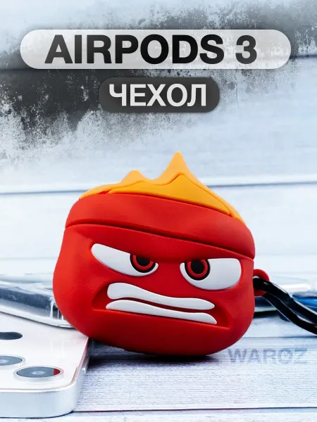 WAROZ Чехол для AirPods 3 силиконовый с карабином