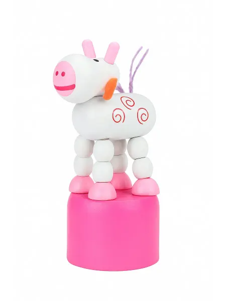 Деревянная игрушка на пружине “Коровка”, 12 см, развивающая