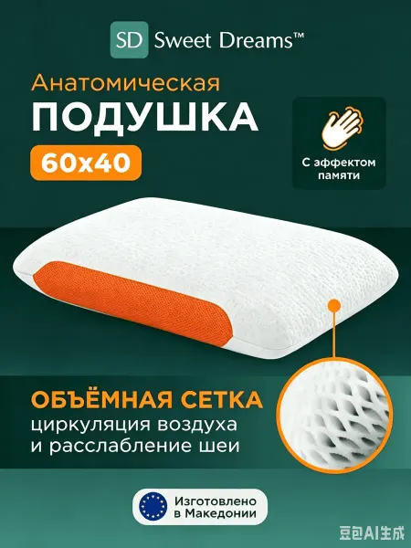 Асветида Ортопедическая подушка 60x40
