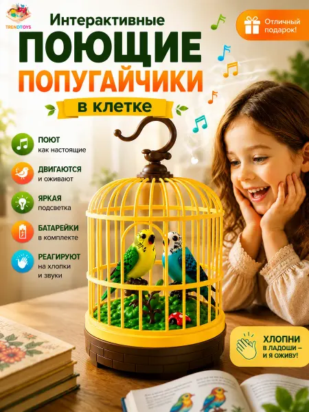 TrendToys Музыкальная интерактивная развивающая игрушка Попугай