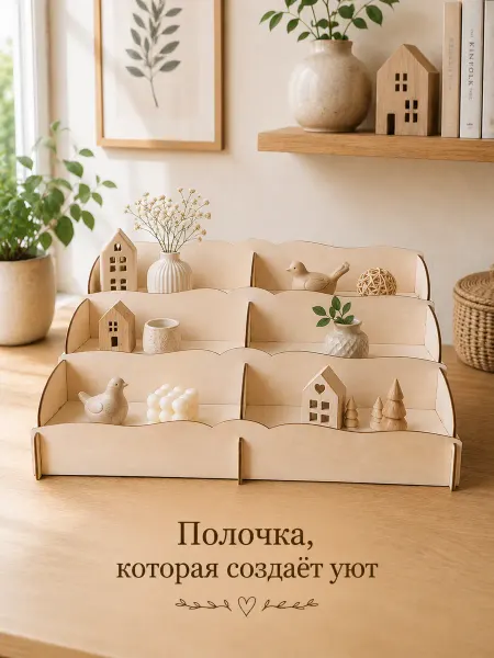 Полка для специй деревянная настольная большая