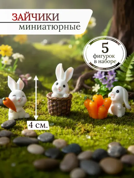 Зайцы миниатюрные фигурки