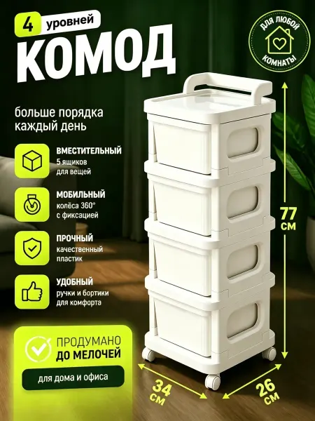 Комод пластиковый с ящиками