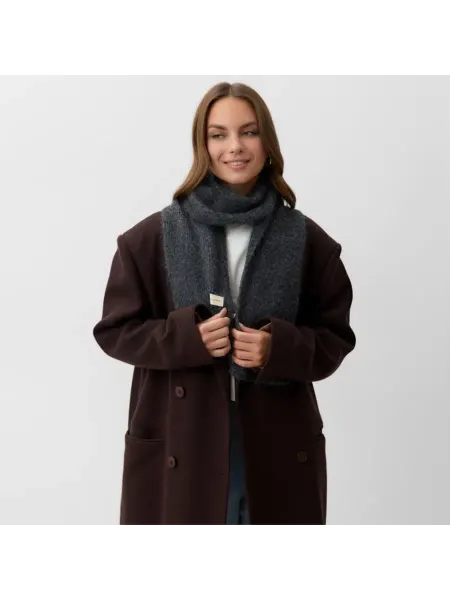 Mist Вязаный серый женский шарф 16х160 см