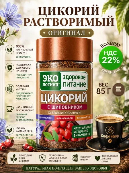 МОСКОВСКАЯ КОФЕЙНЯ НА ПАЯХЪ Цикорий Экологика с Шиповником 170 гр