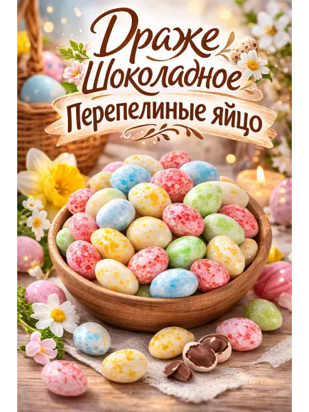 Шоколадные драже яйца перепелиные на Пасху 150