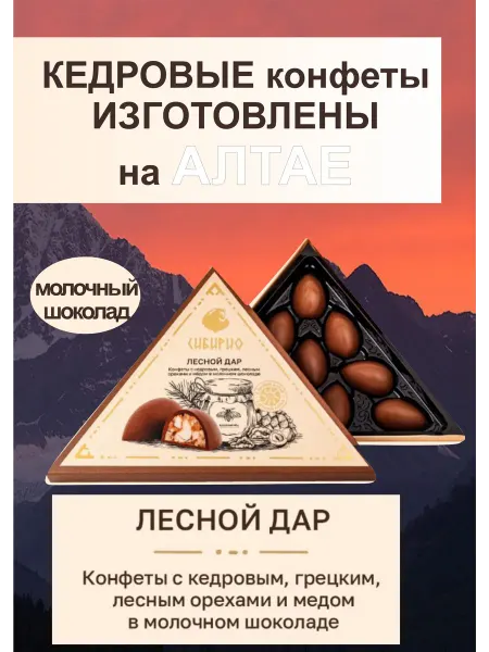 Конфеты "Лесной дар" в молочном шоколаде