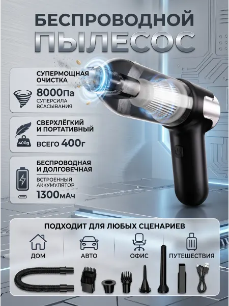 Универсальный пылесос для автомобиля