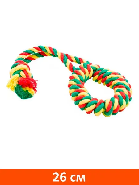 DOGLIKE Игрушка Dental Knot Кольцо канатное для собак цветное 26 см