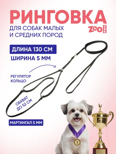 ZOOONE Ринговка для собак с мартингалом, 5мм