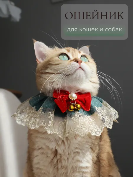 ARR Королевский ошейник-воротник с бантиком для кошек и собак, з…
