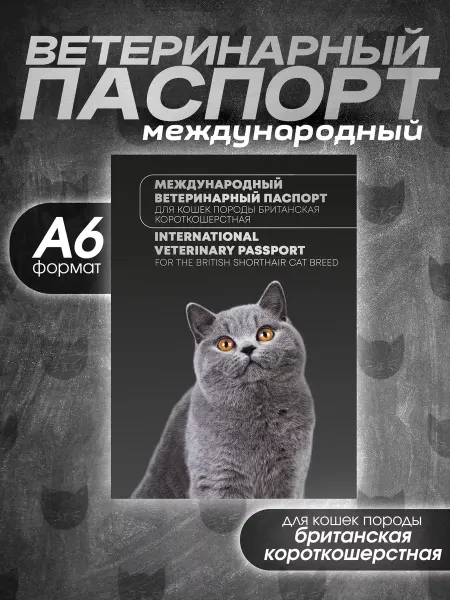 Veterinary Passports Works Ветеринарный паспорт для кошек породы британская