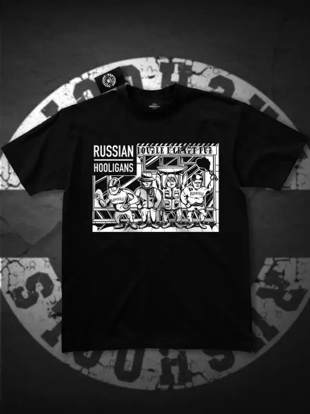 RUSSIAN HOOLIGANS Футболка с принтом Хулиганы