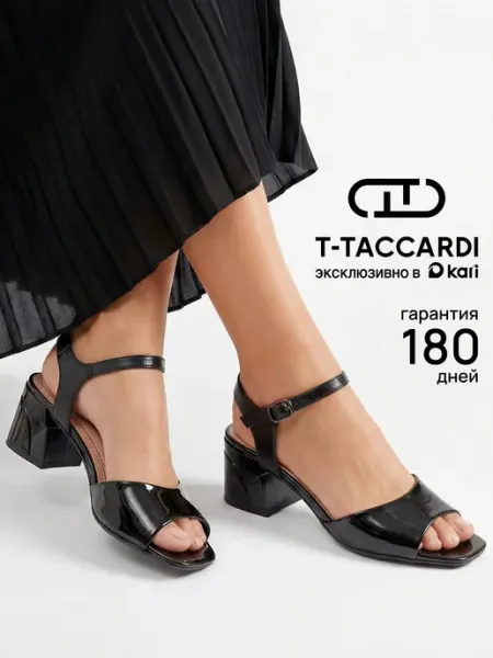 T.TACCARDI Босоножки женские летние на каблуке лаковые черные