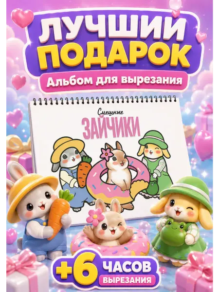 Вырезалкино Вырезалка из бумаги Смешные зайчики Детское творчество