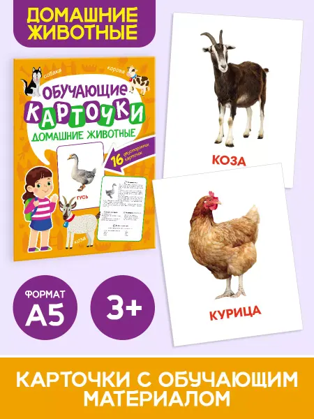 Проф-Пресс Развивающие карточки для раннего развития Домашние животные