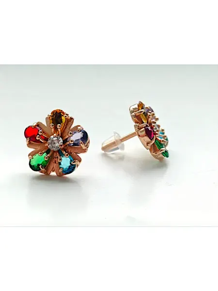 Jewelry Valley Серьги бижутерия, позолоченные, вставки микс